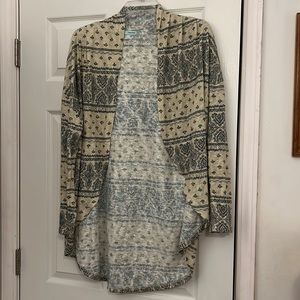 Tunic.  Tan and grey/blue design.  Good used condition.